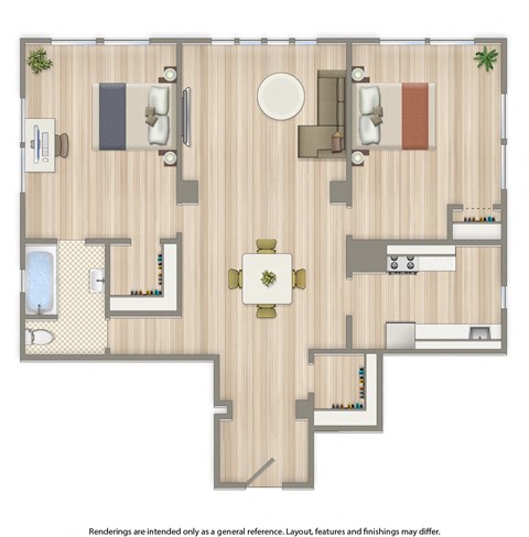 chatham courts two bedroom floor plan 1213 squared feet